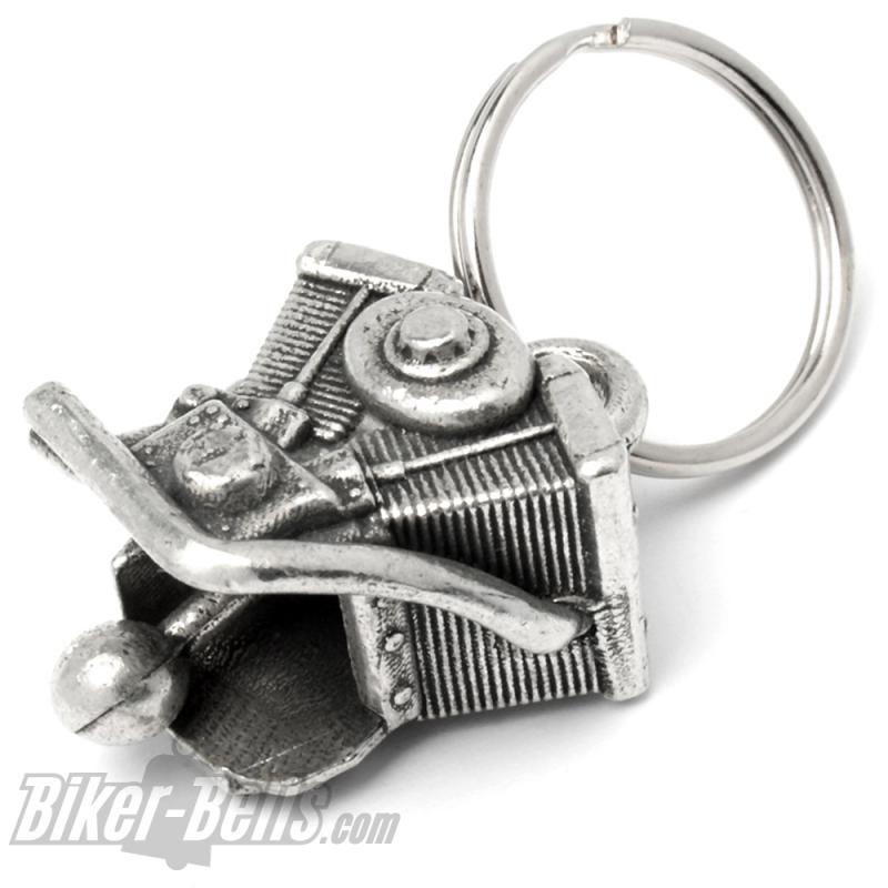 3D Engine Biker-Bell V2 Motorblock Motorradglöckchen Ride Bell Glücksbringer